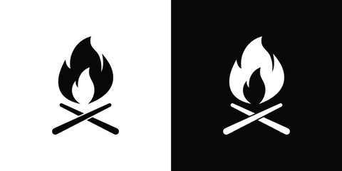 Bonfire icon illustration. icon templates pack.