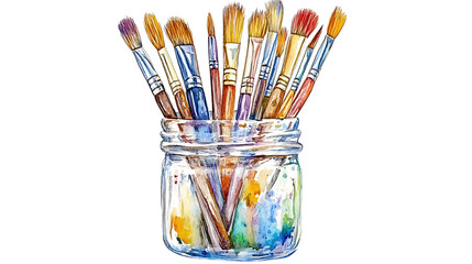 paint brushes in a glass
