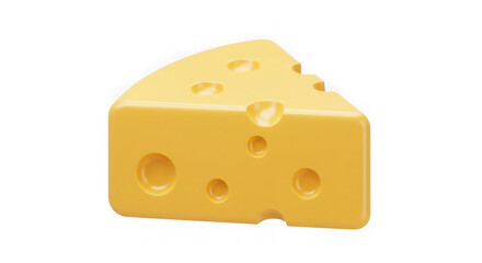 3D Rendered Swiss Cheese Wedge: Perfect for Culinary Designs & Food Graphics