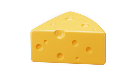 3D Render: Realistic Cheese Wedge, Dairy Product, Food Illustration