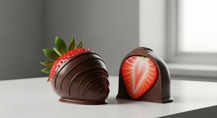 Decadent Chocolate-Covered Strawberry A Tempting Treat for the Senses - Luxurious Dessert Photography