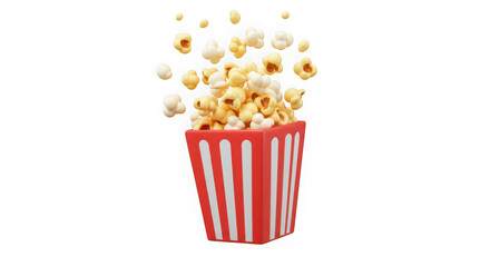 Buttery Popcorn Exploding from a Striped Bucket: Cinema Snack Delight