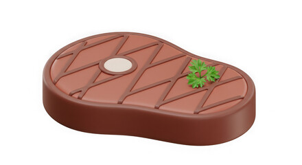 3D Render: Grilled Steak Icon, Culinary Graphics, Food Illustration
