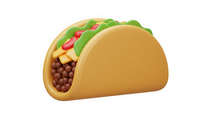 3D Rendered Taco: Delicious Mexican Food Illustration