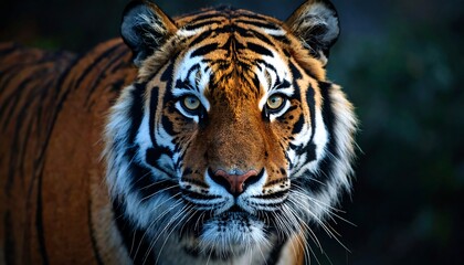 Naklejka premium Close-up of a tiger's face