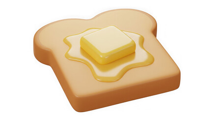 Buttered Toast: 3D Render of Delicious Breakfast