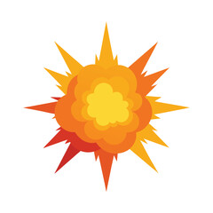 Cartoon explosion vector on white background