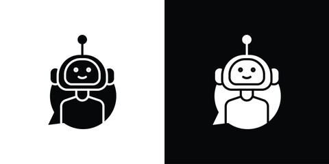 Chatbot speech bubble icon illustration. icon templates pack.