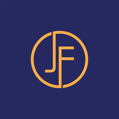 letters jf or fj text logo design vector