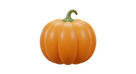 Vibrant 3D Render of a Perfect Pumpkin: Autumn Harvest