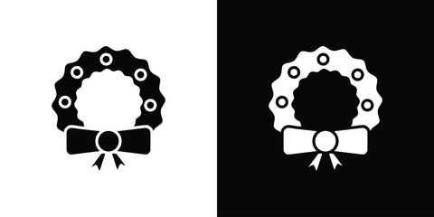 Christmas wreath icon illustration. icon templates pack.