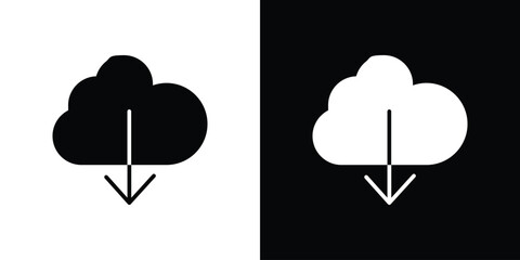 Cloud download icon illustration. icon templates pack.