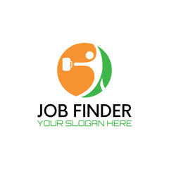 job finder logo design vector