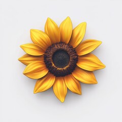 Vivid sunflower, top view
