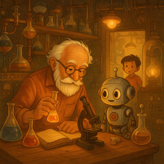 Whimsical Science Adventure in a Vintage Lab