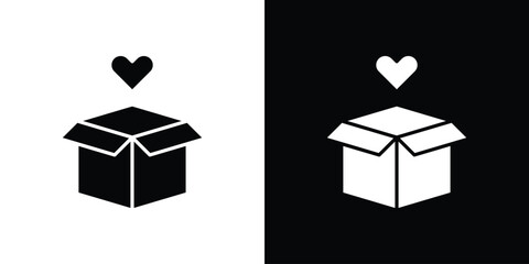 Donation box icon illustration. icon templates pack.