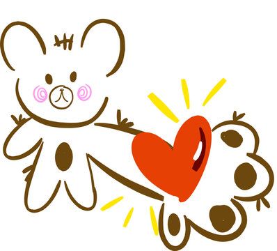  Miś z sercem w ręku &ndash; walentynkowa ilustracja