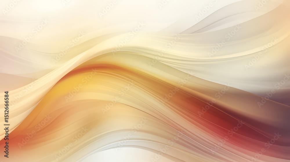 Poster long, curvy line of color with a red stripe. the line is very long and has a lot of detail