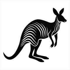 Fototapeta premium wallaby black silhouette icon vector 