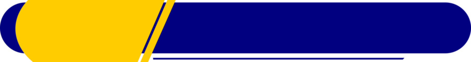 Fototapeta premium Slanted Yellow Overlay on Blue Rounded Label Bar