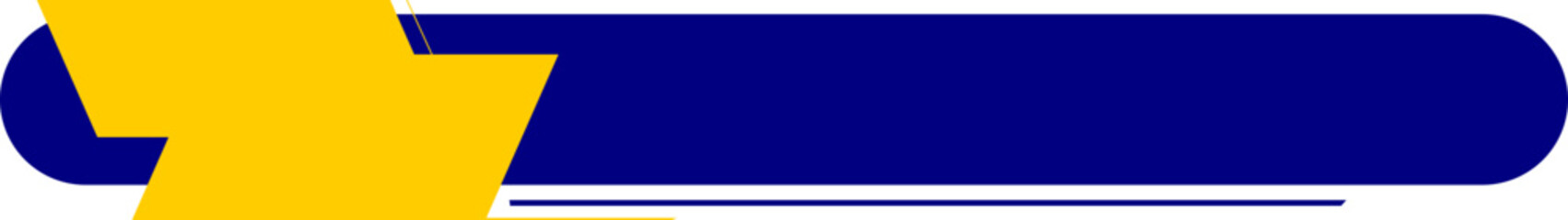 Obraz premium Split Arrow Edge Yellow Tag on Blue Rounded Bar