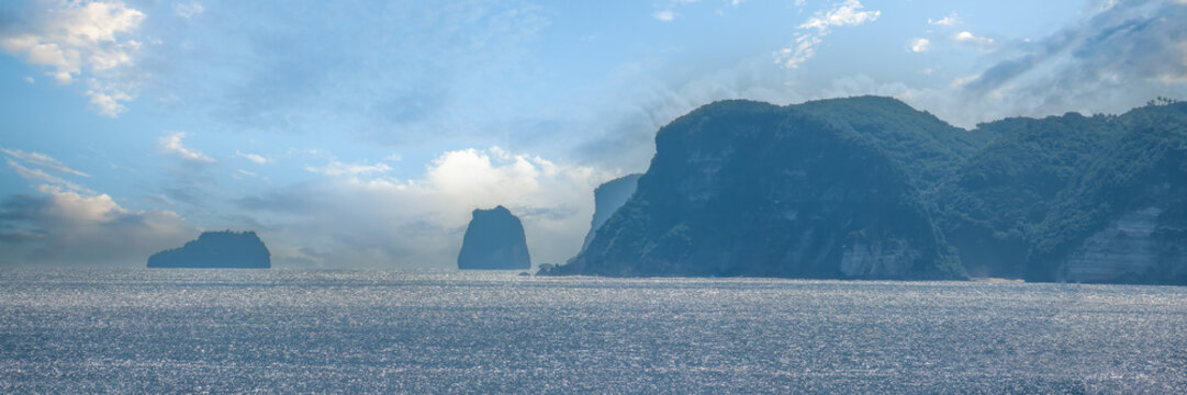 The rugged eastern enf of the resort island of Nusa Penida, Bali, Indonesia
