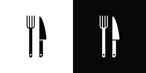 Fork and Knife icon illustration. icon templates pack.