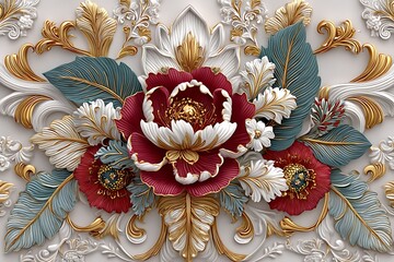Luxury 3d floral wall decor high resolution image
