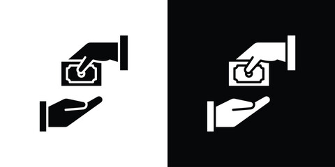 Hand money exchange icon illustration. icon templates pack.