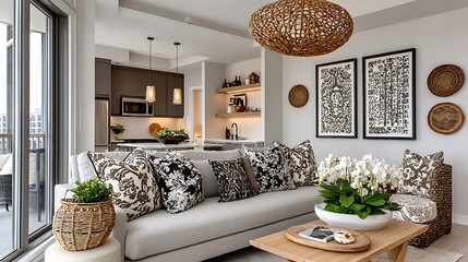Luxury condo furniture layout high resolution picture