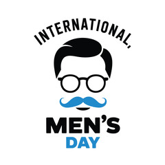 International Men’s Day Mustache Glasses Vector 