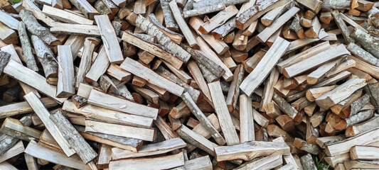 Chopped firewood, background, texture №9