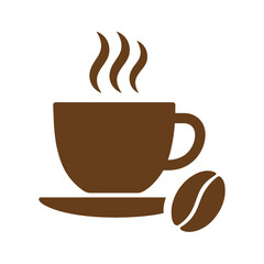 Coffee Cups and Beans Icon Set, Flat Coffee Icons, Cups and Beans Vector Design, Coffee Cup and Bean Vector Silhouettes, Isolated 4K Icons, Minimalist Coffee Icons, Cup and Bean Bundle Vector on White