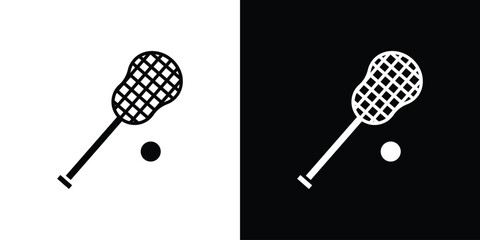 Lacrosse stick ball icon illustration. icon templates pack.