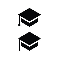 Academic Caps Silhouette: A minimalist silhouette of graduation caps, symbolizing the attainment of education, knowledge, and the culmination of academic pursuits.