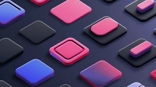 A buttons of  multiple styles including flat, 3D, and ghost buttons with hover states, Generative AI Videos.