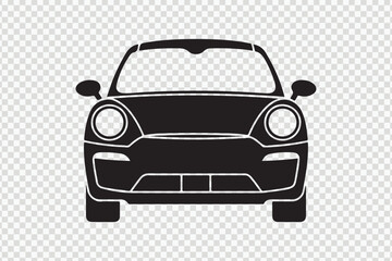 Black classic car silhouette vector illustration on white