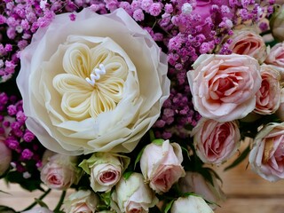 Close-Up of a Floral Bouquet With Roses