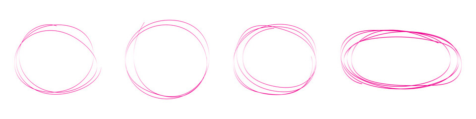 Grunge circles brush set. red circle frames. Round line of red paint. Grunge round shapes. Circular ink brush stroke fro design elements. Vector illustration.