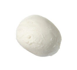 One mozzarella cheese ball isolated on white