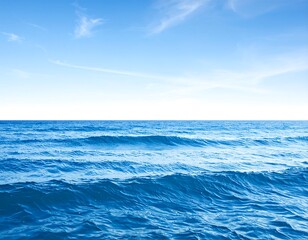 Tranquil blue ocean and sky