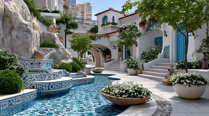 Royal palace fountain with marble high resolution images
