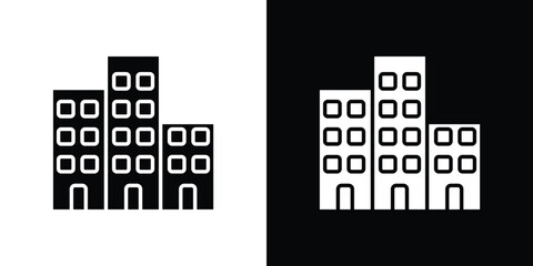 Office buildings icon illustration. icon templates pack.