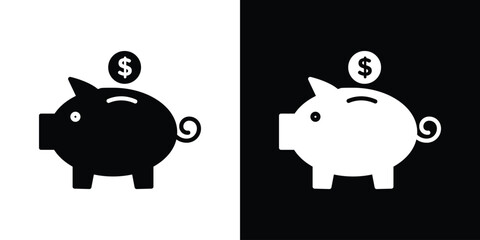 Piggy bank icon illustration. icon templates pack.