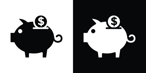 Piggy bank icon illustration. icon templates pack.