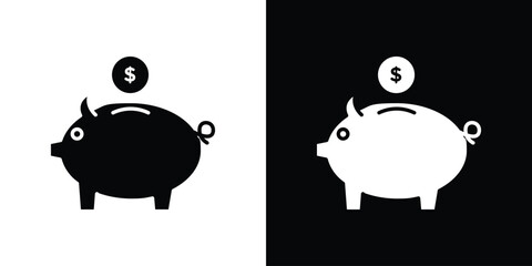 Piggy bank icon illustration. icon templates pack.