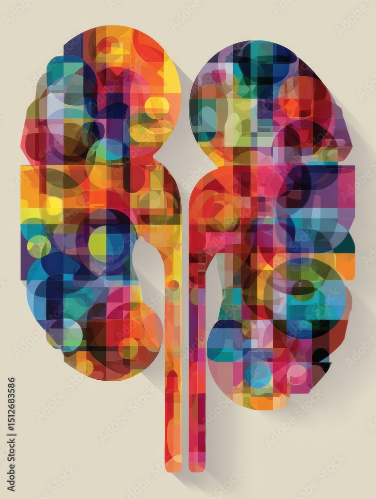 Leinwandbilder multicolored abstract kidney artwork showcasing vibrant shapes in a creative layout with an open upp