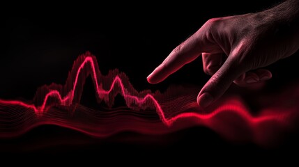 Growth and success are illustrated by a hand drawing an upward trending bar graph in chalk on a dark background