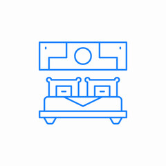 bedroom lights window icon sign vector