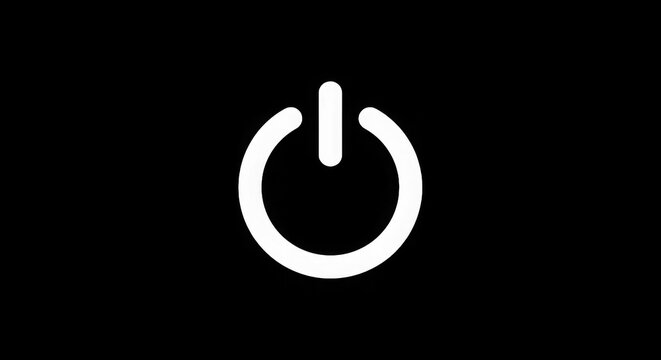 Power symbol against black backdrop gives a sense of control and modern simplicity.